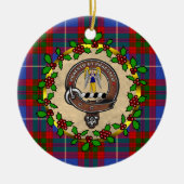 Preston Clan Abzeichen & Tartan Personalisierte We Keramik Ornament (Vorne)