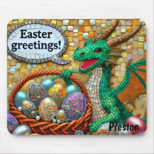 PRESTON ~ DRAGON'S EASTER GREETINGS Eggs ~ Mousepad