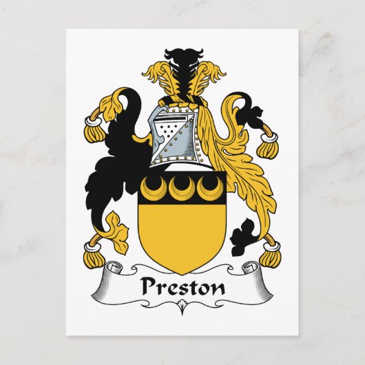 Preston Familienwappen Postkarte (Vorderseite)