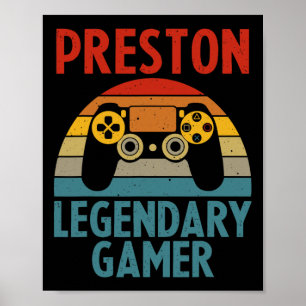 Preston Geschenk Name Personalisiert Lustig Gaming Poster