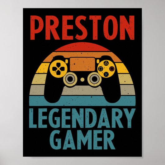 Preston Gift Name Personalized Funny Gaming Geek B Poster (Vorne)
