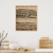 Preston, MN Panorama Karte - 1874 Poster (Küche)