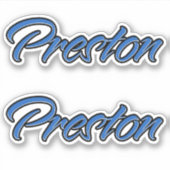Preston Name blue Aufkleber Sticker Stickerset (Vorderseite)