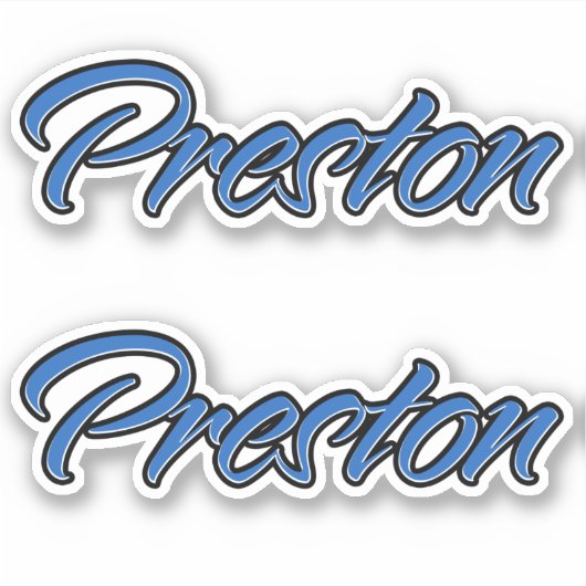 Preston Name blue Aufkleber Sticker Stickerset (Vorderseite)