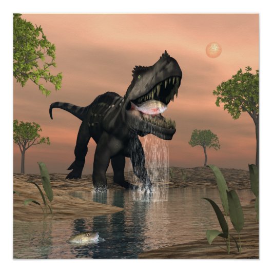 Prestosuchus dinosaurier angeln - 3D rendern Poster (Vorderseite)