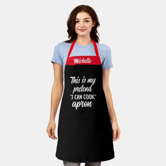 Pretend I Cook Apron - Funny Custom Kitchen Gift Schürze (Getragen)