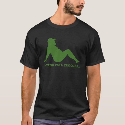 Pretend I m A Crocodile Simple Easy Lazy Halloween T-Shirt (Vorderseite)