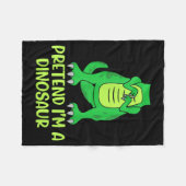 Pretend I’m A Dinosaur Costume Lazy Halloween  Fleecedecke (Vorderseite (Horizontal))