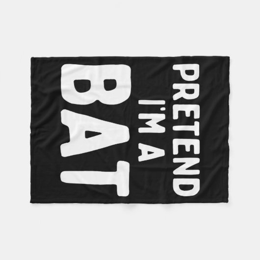 Pretend I'm A Bat Funny Lazy Easy Halloween Costum Fleecedecke (Vorderseite (Horizontal))