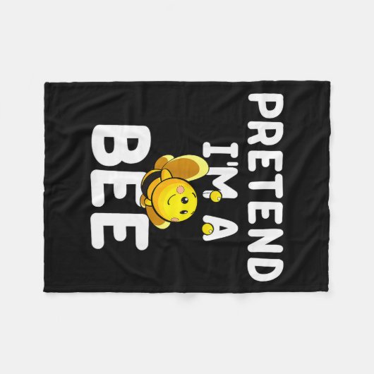Pretend I'm A Bee Funny Lazy Easy Halloween Costum Fleecedecke (Vorderseite (Horizontal))