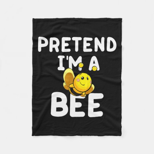 Pretend I'm A Bee Funny Lazy Easy Halloween Costum Fleecedecke (Vorderseite)