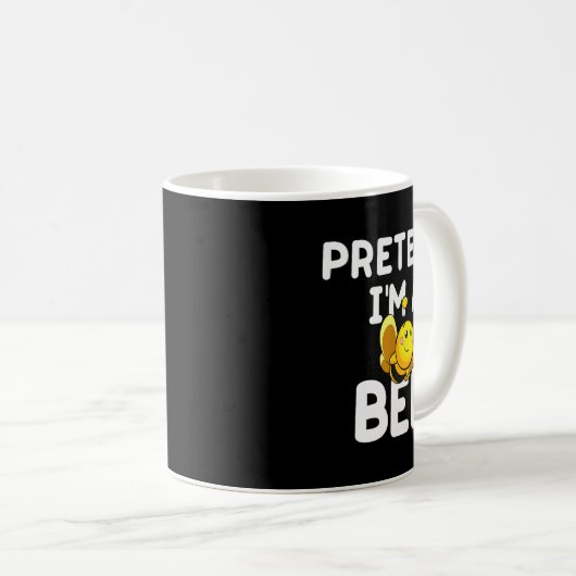 Pretend I'm A Bee Funny Lazy Easy Halloween Costum Kaffeetasse (VorderseiteRechts)