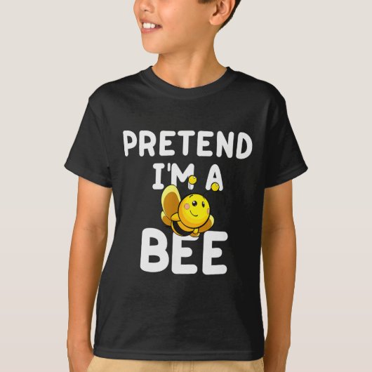Pretend I'm A Bee Funny Lazy Easy Halloween Costum T-Shirt (Vorderseite)