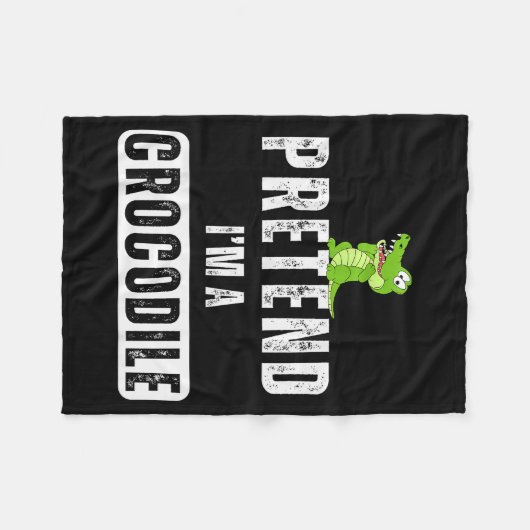 Pretend I'm A Crocodile Lazy Halloween Easy Costum Fleecedecke (Vorderseite (Horizontal))