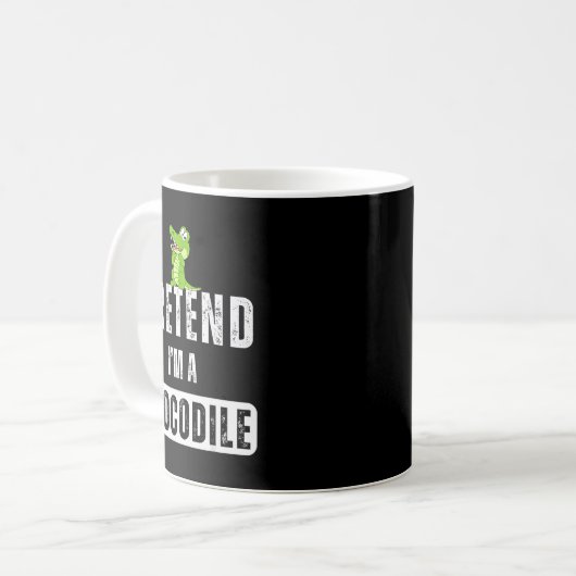 Pretend I'm A Crocodile Lazy Halloween Easy Costum Kaffeetasse (Vorderseite Links)
