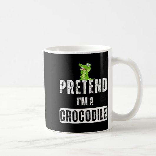 Pretend I'm A Crocodile Lazy Halloween Easy Costum Kaffeetasse (Rechts)