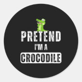Pretend I'm A Crocodile Lazy Halloween Easy Costum Runder Aufkleber (Vorderseite)