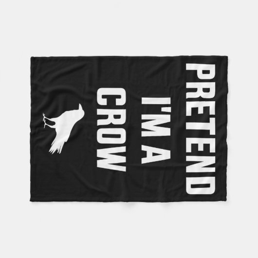 Pretend I'm A Crow Funny Lazy Easy Diy Halloween C Fleecedecke (Vorderseite (Horizontal))
