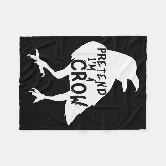 Pretend I'm A Crow Funny Lazy Halloween Costume Fleecedecke (Vorderseite (Horizontal))