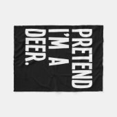 Pretend I'm A Deer Funny Halloween Party Costume Fleecedecke (Vorderseite (Horizontal))