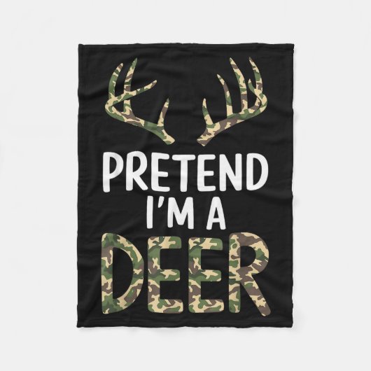 Pretend I'm A Deer Lazy Mens Womens Funny Hallowee Fleecedecke (Vorderseite)