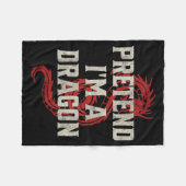 Pretend I'm A Dragon Funny Lazy Halloween Costume Fleecedecke (Vorderseite (Horizontal))