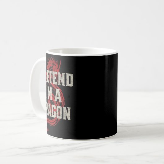 Pretend I'm A Dragon Funny Lazy Halloween Costume Kaffeetasse (Vorderseite Links)