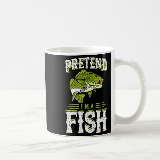 Pretend I'm A Fish B Funny Cute Lazy Halloween Cos Kaffeetasse (Rechts)