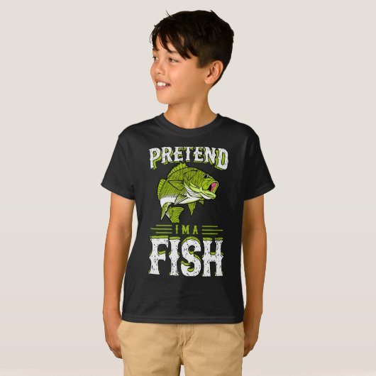 Pretend I'm A Fish B Funny Cute Lazy Halloween Cos T-Shirt (Vorne ganz)