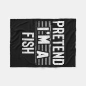 Pretend I'm A Fish Funny Halloween Costume Gift Fleecedecke (Vorderseite (Horizontal))