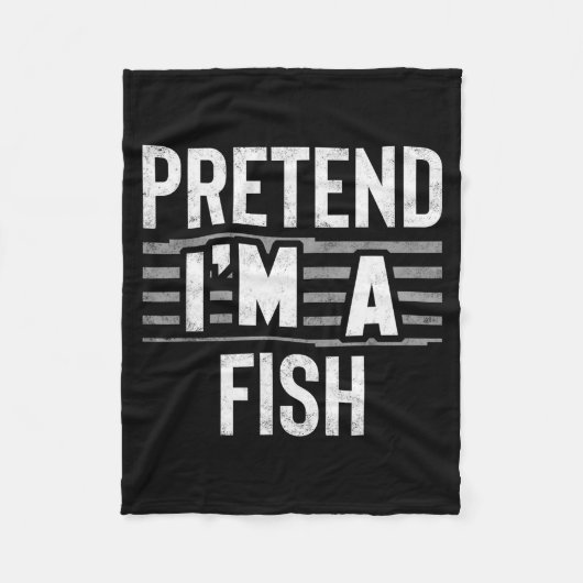 Pretend I'm A Fish Funny Halloween Costume Gift Fleecedecke (Vorderseite)