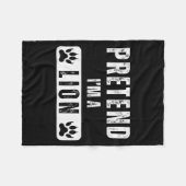 Pretend I'm A Lion Lazy Halloween Easy Costume  Fleecedecke (Vorderseite (Horizontal))