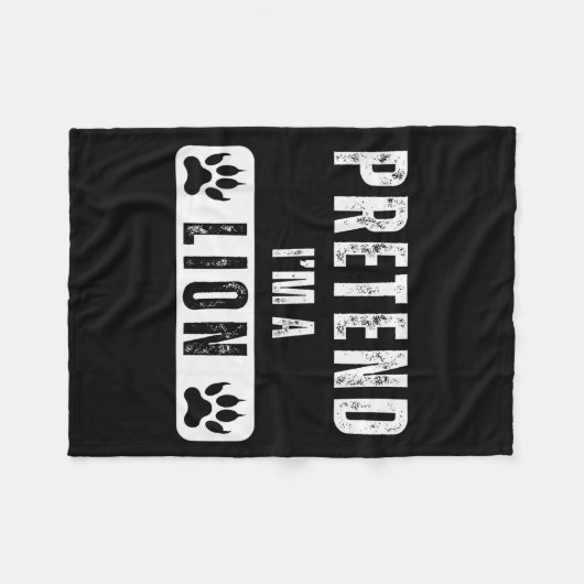 Pretend I'm A Lion Lazy Halloween Easy Costume Fleecedecke (Vorderseite (Horizontal))