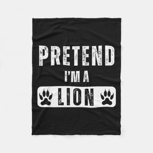 Pretend I'm A Lion Lazy Halloween Easy Costume  Fleecedecke (Vorderseite)