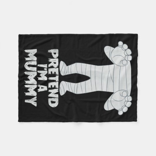 Pretend I'm A Mummy Funny Lazy Halloween Costume Fleecedecke (Vorderseite (Horizontal))