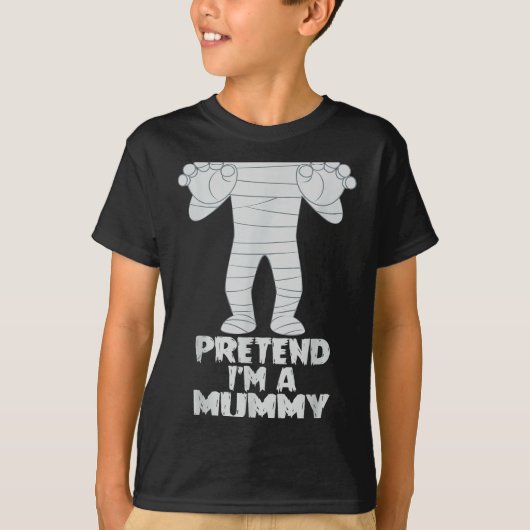 Pretend I'm A Mummy Funny Lazy Halloween Costume  T-Shirt (Vorderseite)