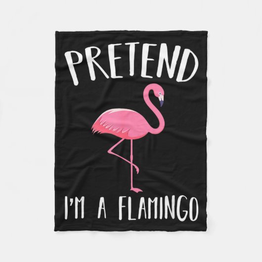 Pretend I'm A Nk Flamingo Funny Halloween Costume Fleecedecke (Vorderseite)