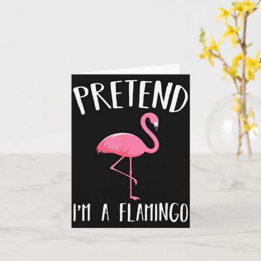 Pretend I'm A Nk Flamingo Funny Halloween Costume  Karte (Gelbe Blume)