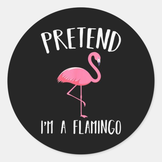 Pretend I'm A Nk Flamingo Funny Halloween Costume Runder Aufkleber (Vorderseite)