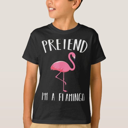 Pretend I'm A Nk Flamingo Funny Halloween Costume T-Shirt (Vorderseite)