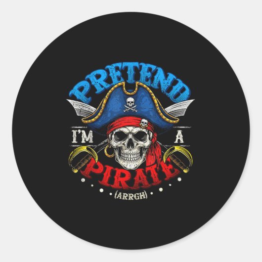 Pretend I'm A Rate Costume Funny Halloween Shirt B Runder Aufkleber (Vorderseite)