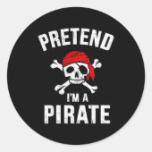 Pretend I'm A Rate Funny Lazy Easy Diy Halloween C Runder Aufkleber (Vorderseite)