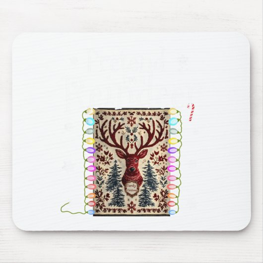 Pretend I'm A Reindeer Funny Deer Xmas Lights Ugly Mousepad (Vorne)