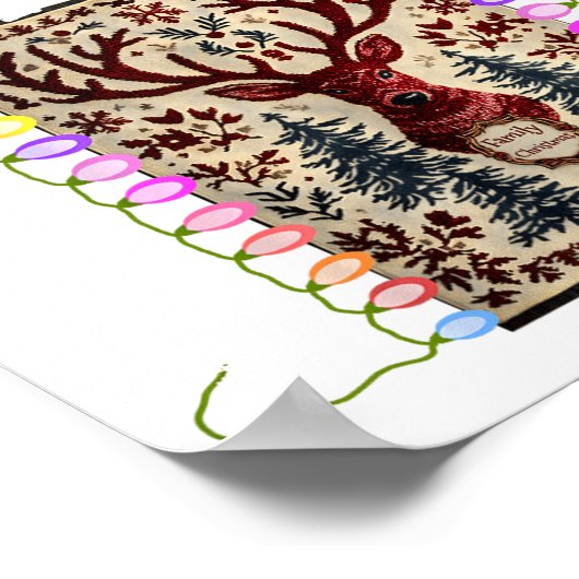 Pretend I'm A Reindeer Funny Deer Xmas Lights Ugly Poster (Ecke)