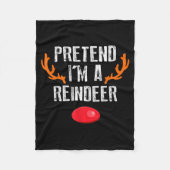Pretend I'm A Reindeer Funny Lazy Christmas Mens W Fleecedecke (Vorderseite)
