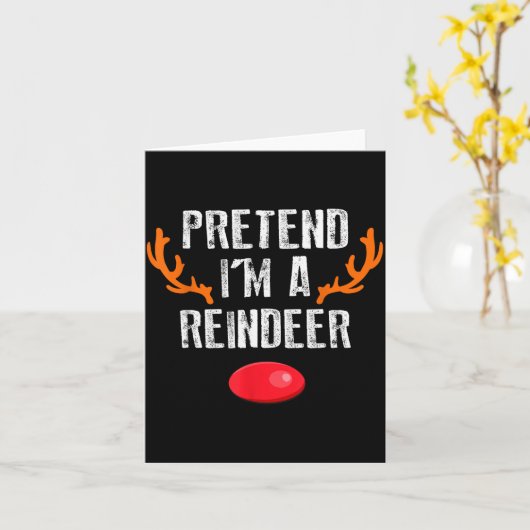 Pretend I'm A Reindeer Funny Lazy Christmas Mens W Karte (Gelbe Blume)