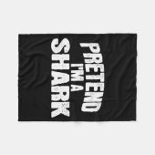 Pretend I'm A Shark Funny Halloween Costume Fleecedecke (Vorderseite (Horizontal))