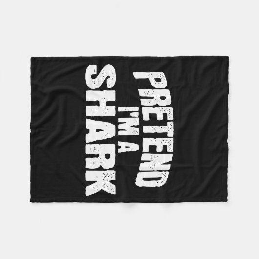 Pretend I'm A Shark Funny Halloween Costume Fleecedecke (Vorderseite (Horizontal))