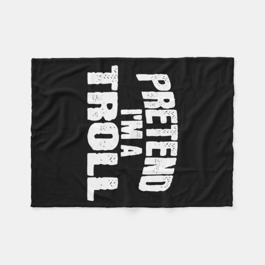 Pretend I'm A Troll Funny Halloween Costume Fleecedecke (Vorderseite (Horizontal))