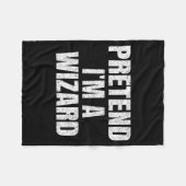 Pretend I'm A Wizard Lazy Easy Halloween Family Co Fleecedecke (Vorderseite (Horizontal))